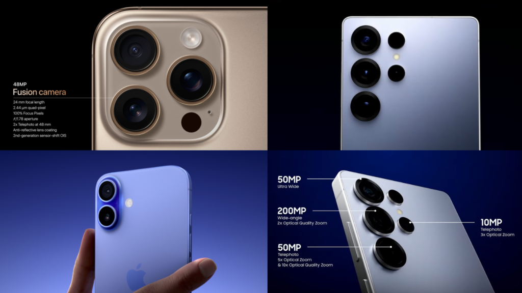 iPhone 16 and Galaxy S25 camera