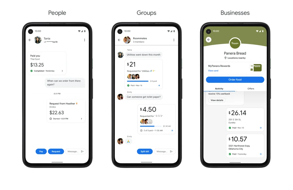 Google Pay interface