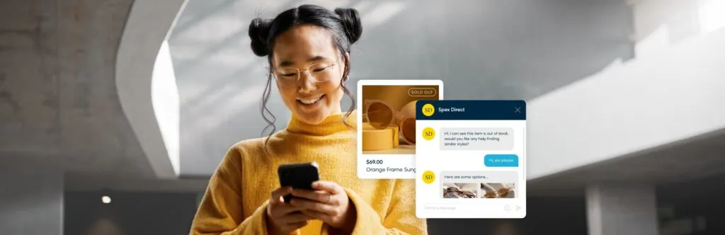 Personalized product grid on a phone screen with 'Recommended for You' heading