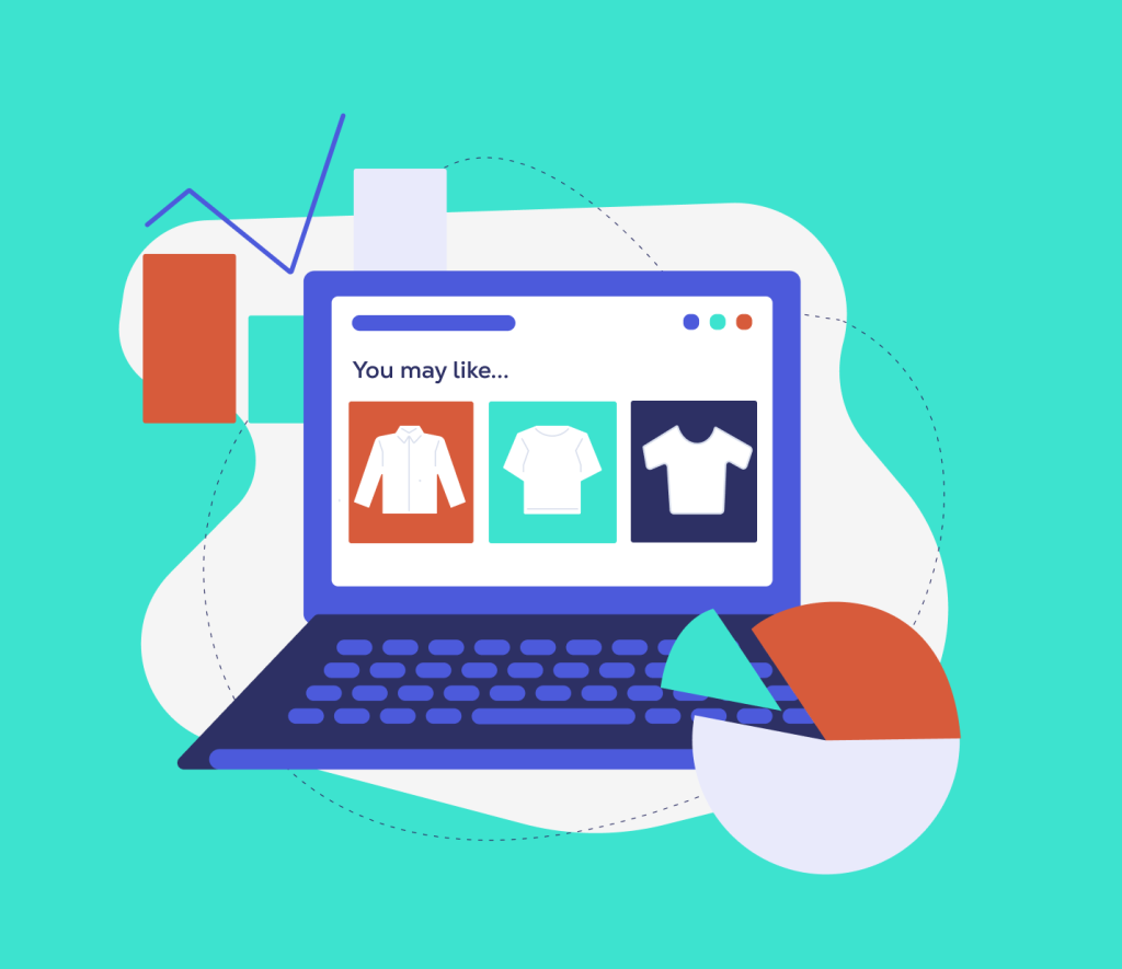 Personalized shopping AI recommendation engine on e-commerce website
