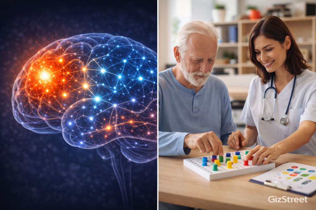 Brain network connectivity illustrating how distributed neural pathways support cognitive resilience after injury.
