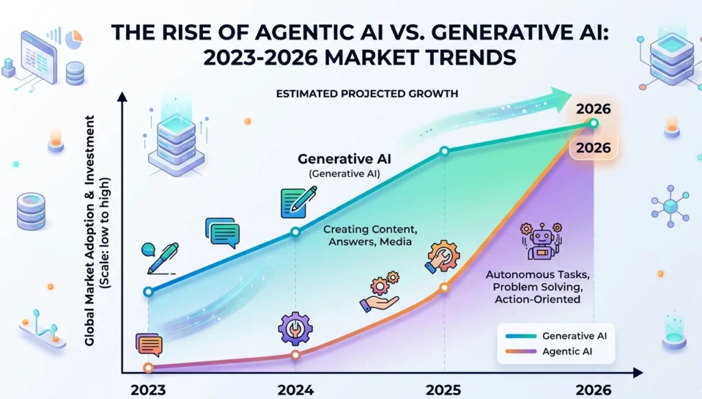 Trend visualization of AI growth over the next decade