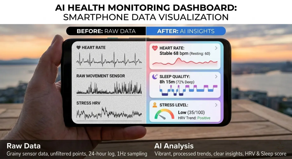 AI health monitoring features on smart phones AI devices in 2026