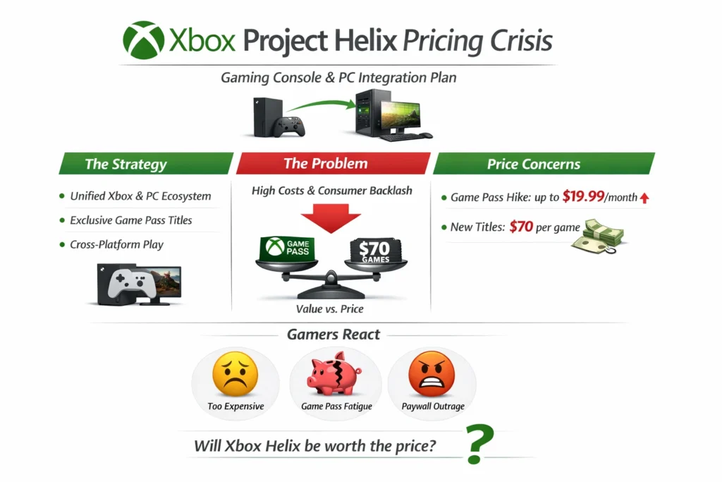 Xbox Project Helix pricing crisis overview infographic 2026