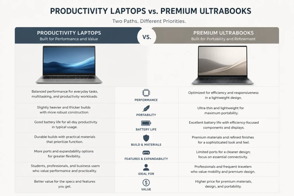 Productivity laptop versus premium ultrabook comparison