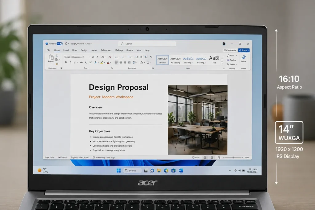 14-inch WUXGA IPS display on Acer Aspire 5