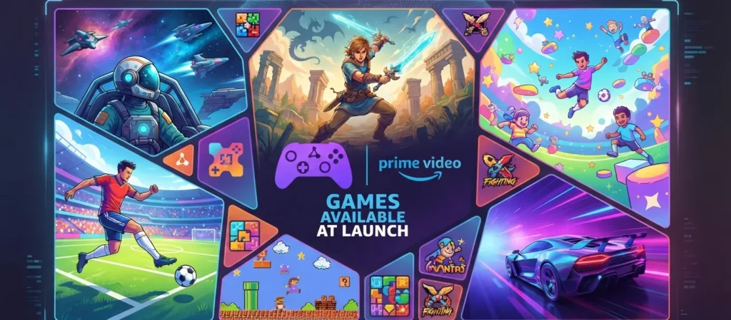 Illustration representing games available through Amazon Luna. Amazon Luna Prime Video