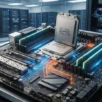 Illustration of AMD EPYC 9006 server processor based on the Zen 6 architecture.