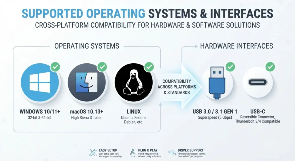 Operating system compatibility infographic.