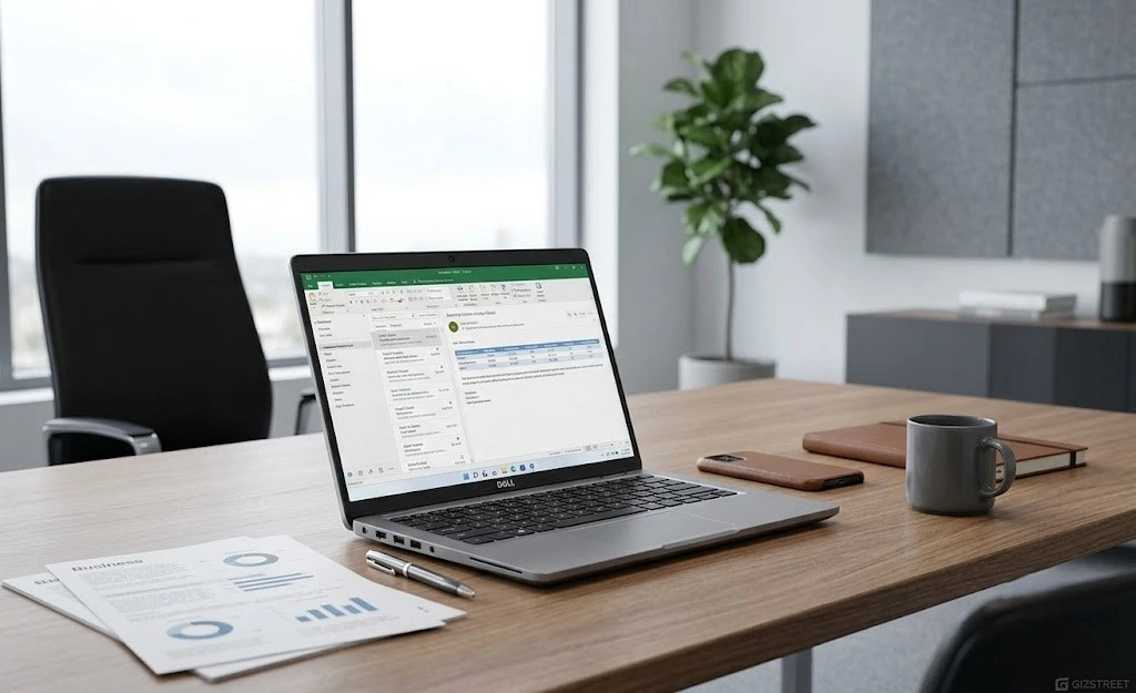Dell Latitude 5330 refurbished business laptop on an office desk.