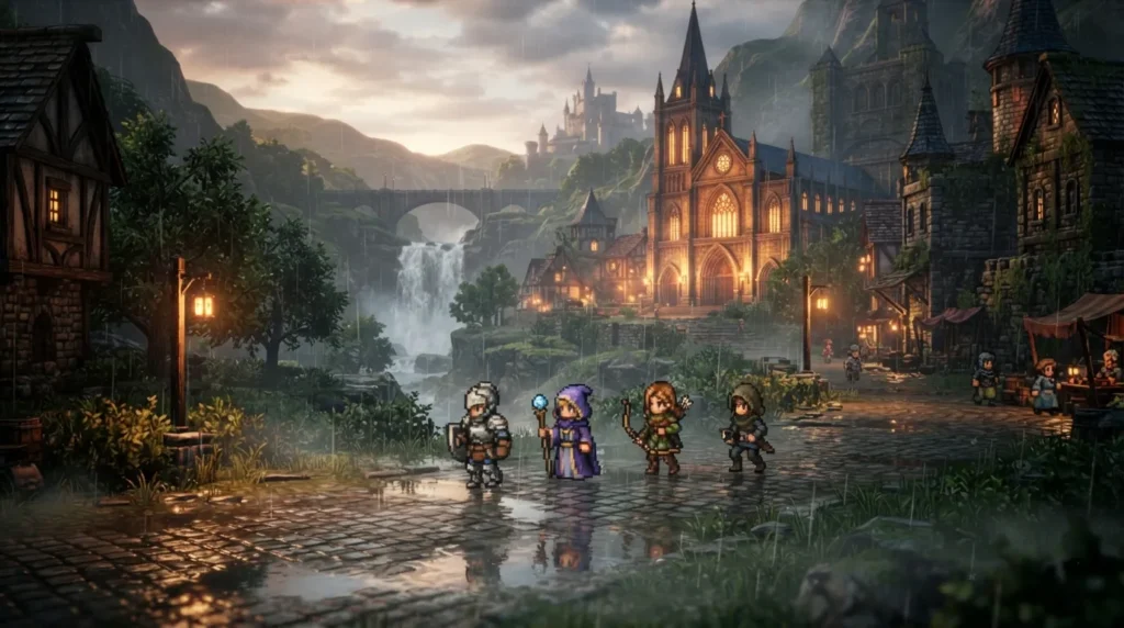 HD-2D visual style featured in Final Fantasy Resonance.