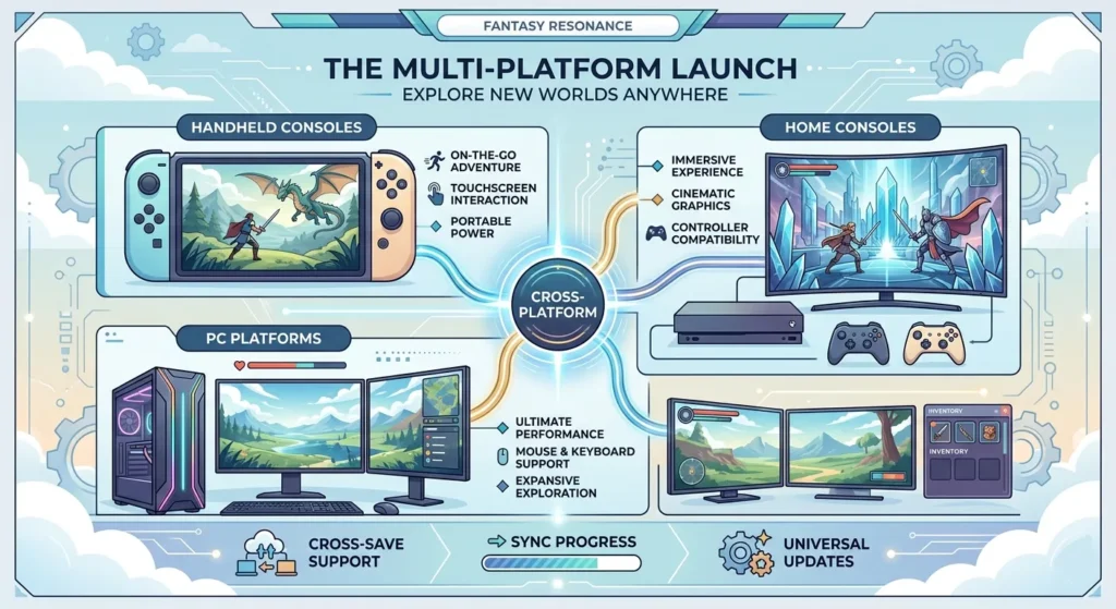 Platforms supported by Final Fantasy Resonance including consoles and PC.