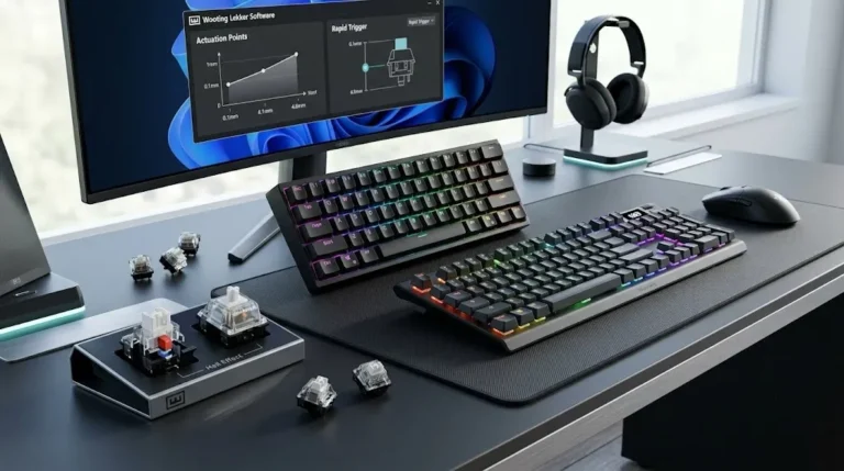 Modern gaming keyboards using Hall Effect magnetic switch technology.