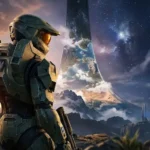 Halo: Campaign Evolved official-style key art showing a supersoldier facing the Halo ring.