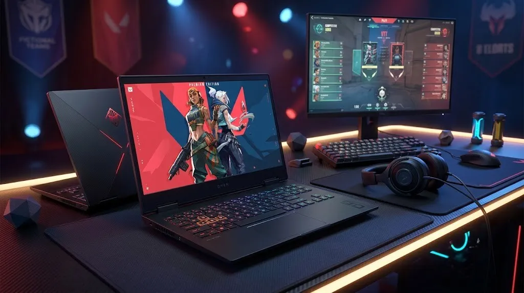 HyperX OMEN 16 VALORANT Limited Edition gaming laptop with VALORANT-inspired design.