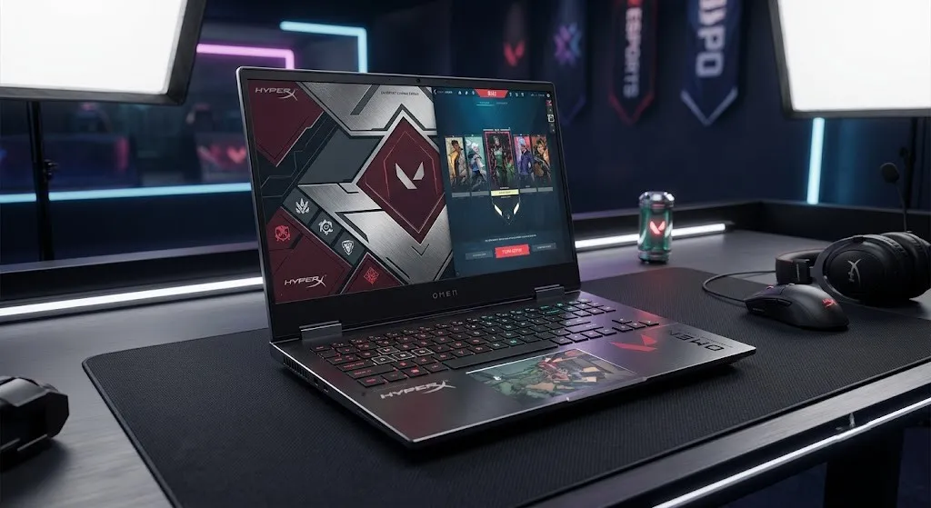 HyperX OMEN 16 VALORANT Limited Edition laptop featuring custom gaming design elements.