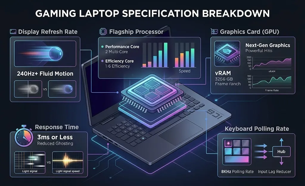 HyperX OMEN 16 VALORANT laptop specifications infographic.