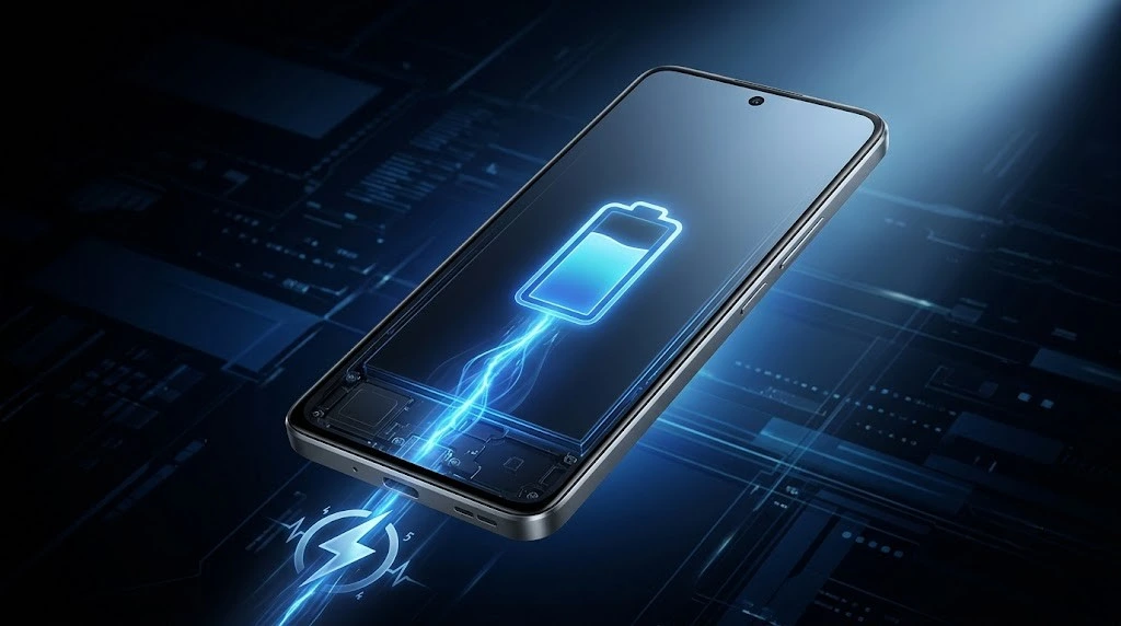 iQOO Z11 Lite smartphone teaser showing battery-focused features