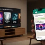 Lumio Project Neo helping users discover entertainment through WhatsApp on a Lumio Vision TV.