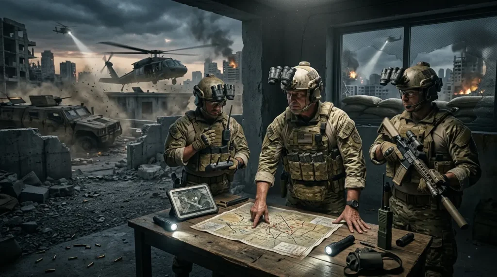 Tactical extraction mission scene representing Modern Warfare 4 DMZ gameplay.