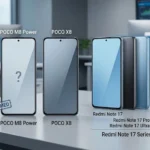Illustration representing the rumored POCO M8 Power and POCO X8 smartphones expected for India.