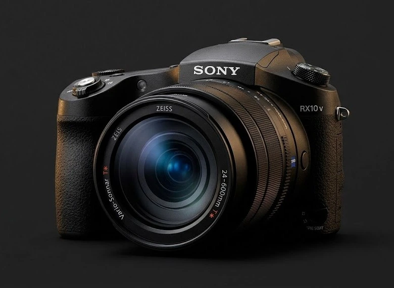 Sony RX10 V bridge camera with integrated 24–600mm ZEISS zoom lens.