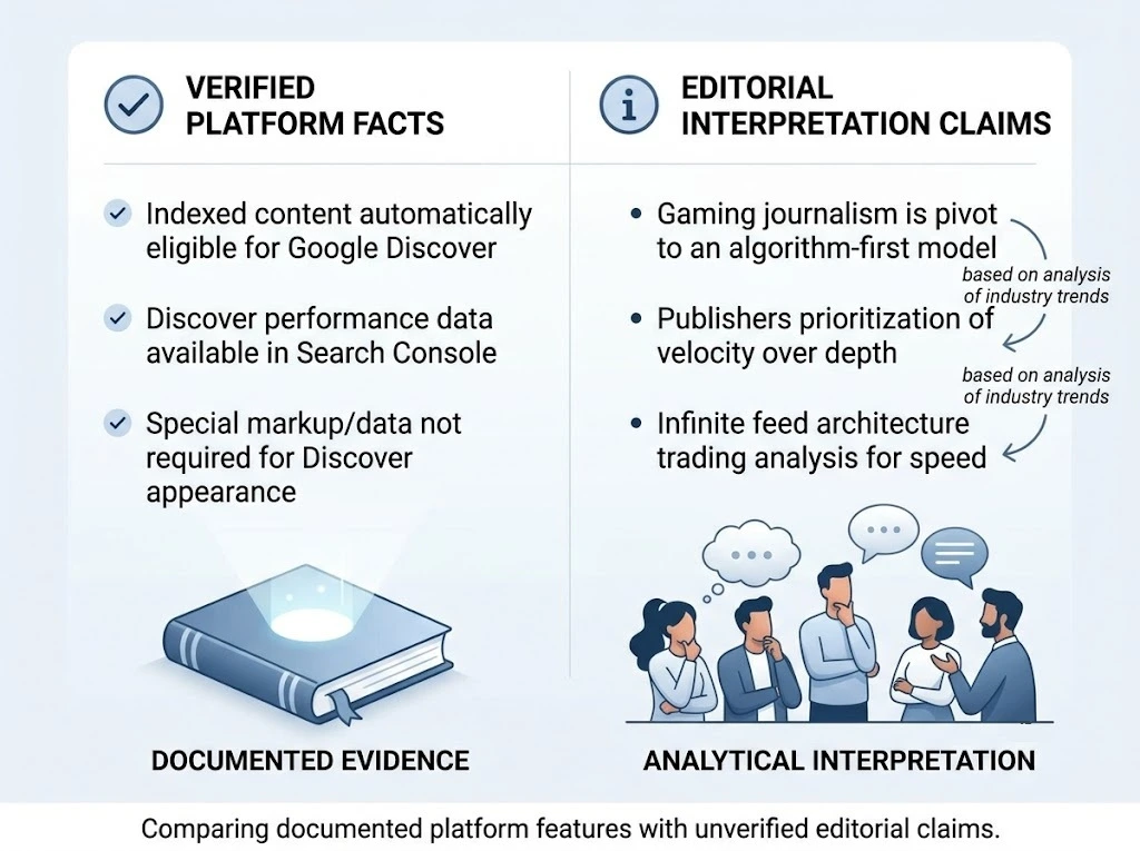 Comparison between verified information and editorial analysis.