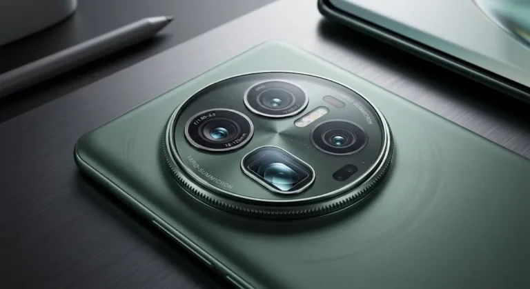 Concept image of a flagship smartphone with a large periscope telephoto camera system representing the Vivo X500 Ultra camera leak.