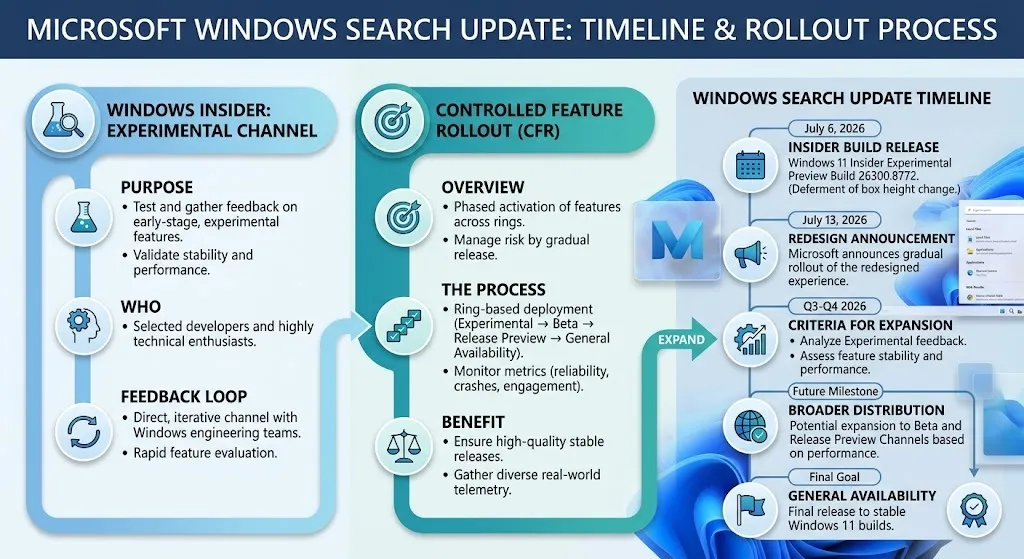 Windows Search rollout infographic.