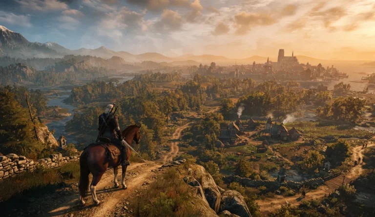 Geralt of Rivia exploring The Witcher 3 Wild Hunt world after the next-gen update