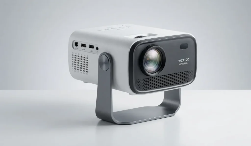 Front view of the WZATCO Yuva Bolt projector. WZATCO Yuva Bolt Review