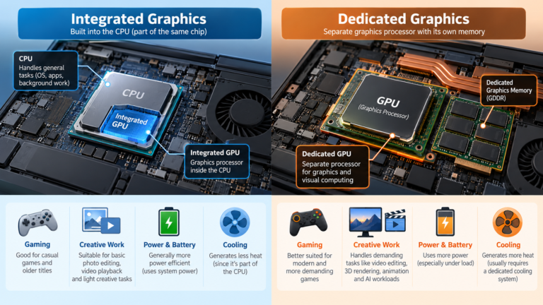 Integrated vs dedicated graphics comparison for laptops